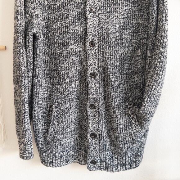 Old Navy Blue and White Wool Blend Longline Cardigan Sweater Size XL - Picture 3 of 6